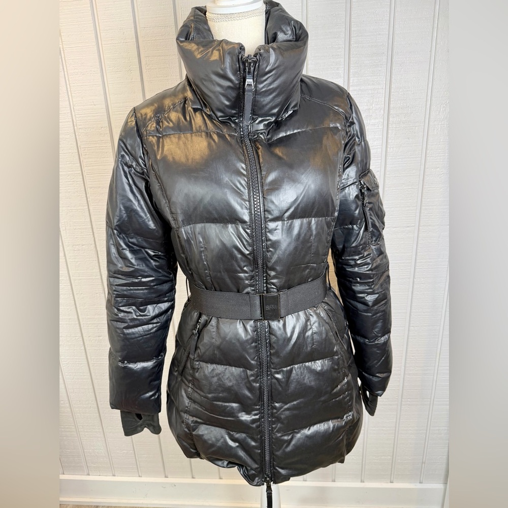 SAM. women’s black belted coat size Large